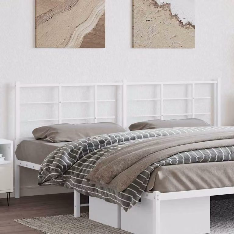 Testiera di ricambio vidaXL in metallo bianco laccato, L: 206 cm, H: 90 cm