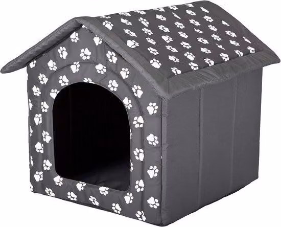 Cuccia per cani - tetto rimovibile - grigia - con piedini - per uso interno ed esterno - 52 x 46 x 53 cm - cuccia per animali - cuccia per cani