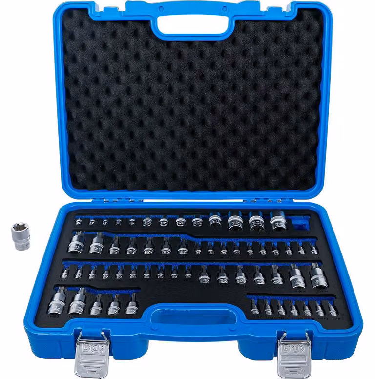 Set di inserti per chiavi a bussola/a imbuto BGS 5135 TX / profilo E / TX Plus, 60 pezzi
