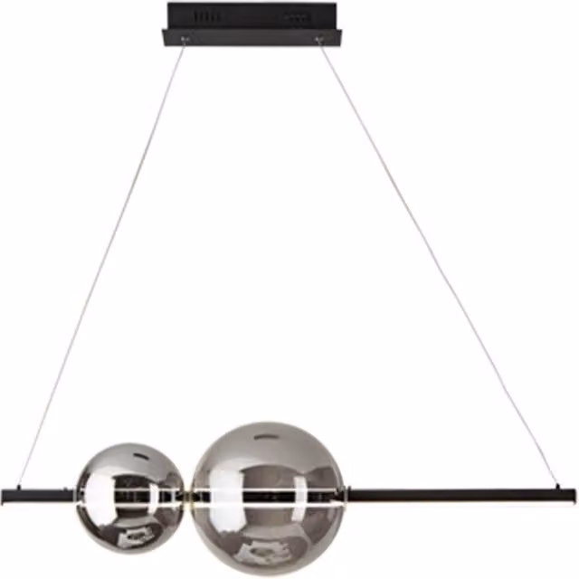 Lampada a sospensione LED Ondaluce Fufi moderna in metallo e vetro, regolabile e dimmerabile, colori nero e argento