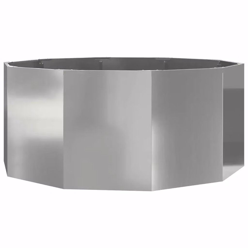 Fioriera a vasca vidaXL in acciaio zincato argento L: 120 cm, P: 120 cm, H: 50 cm – 2