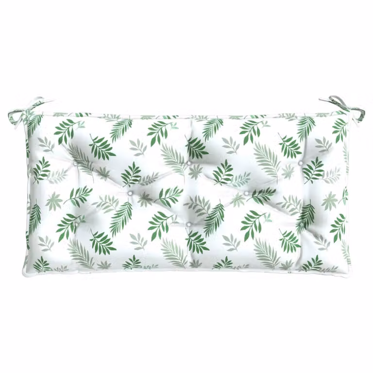 Cuscino per panchina da giardino motivo foglie 110x50x7 cm in tessuto