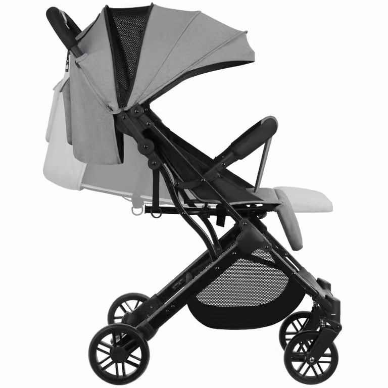Buggy allround pieghevole tectake con chiusura a una mano e ruote piroettanti, grigio