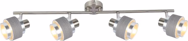 Rabalux 5382 Faretto da soffitto a 4 punti luce Basil, E14, argento-marrone, rotondo, moderno, ø85 mm