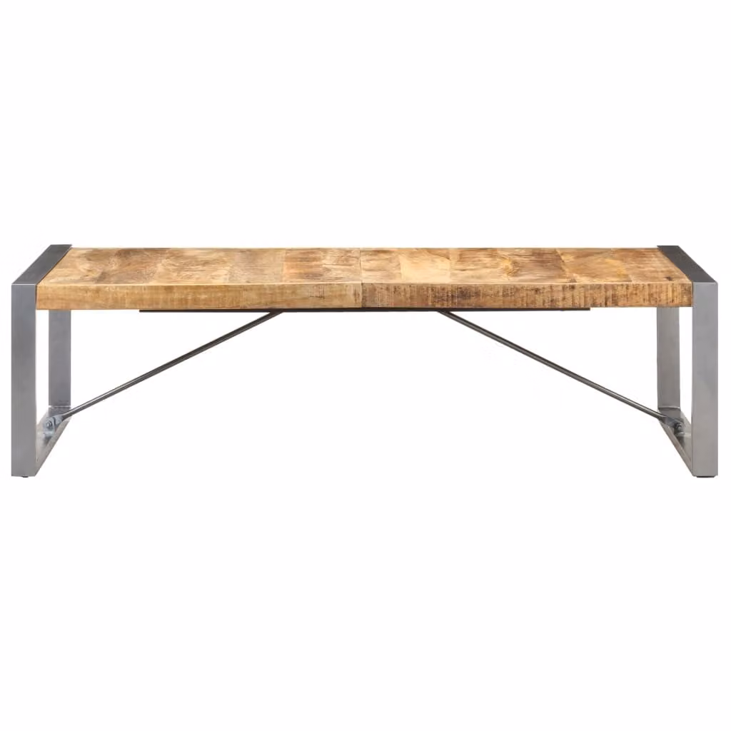 Tavolino da Salotto 140x70x40 cm in Legno di Mango Grezzo