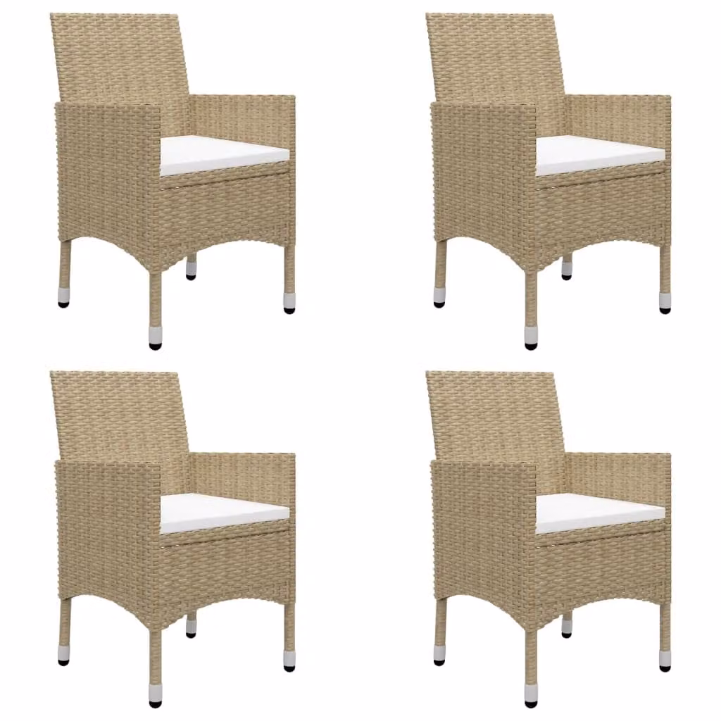 vidaXL Set da pranzo da giardino 5 pezzi Beige