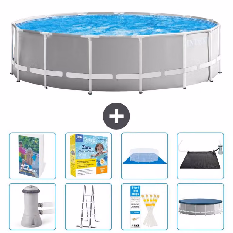 Struttura per piscina a forma di prisma - 457x122 cm - composta da 7 elementi - modello S582