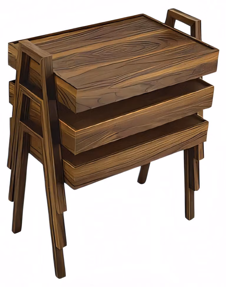 Elegantes braunes Holz Couchtisch-Set modern und robust
