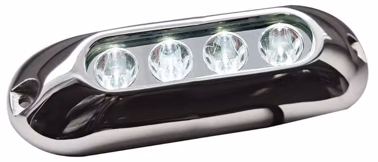 Faretto subacqueo con 4 LED bianchi , 1 pezzo