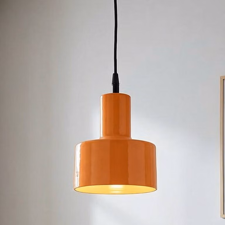 PR Home Lampada a sospensione Solo Small con spina Ø13cm, arancione, Giallo / Arancione, Soggiorno / Sala da pranzo, Metallo