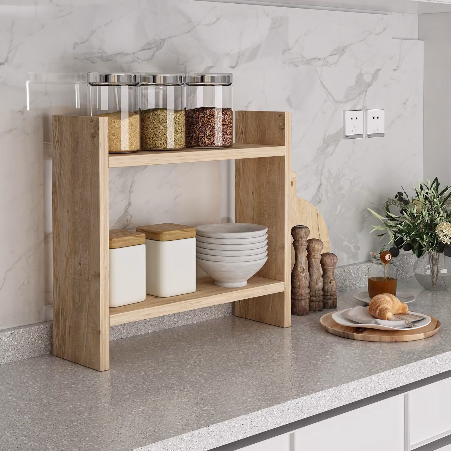 Skye Decor, Denver - Atlantic Pine, scaffali da cucina, pino atlantico, 34 x 10 x 30 cm