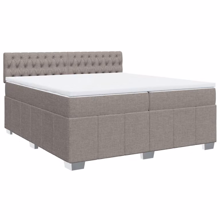 Giroletto a Molle con Materasso Tortora 200x200 cm in Tessuto