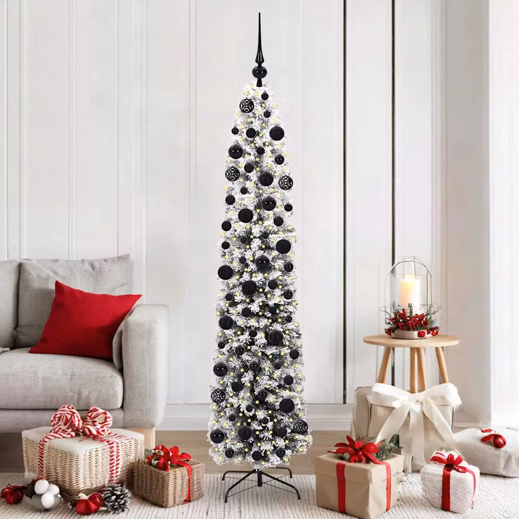 Albero di Natale artificiale moderno vidaXL verde con 300 LED luce bianca calda, Altezza: 180 cm