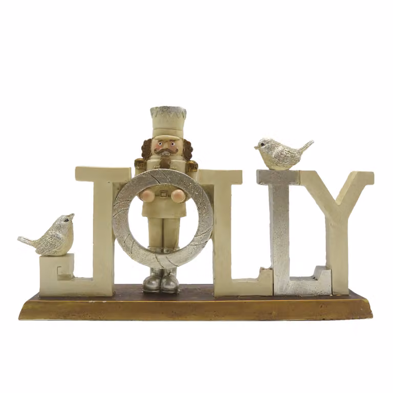 Decorazione natalizia Jolly Clayre & Eef 18x4x11 cm Beige