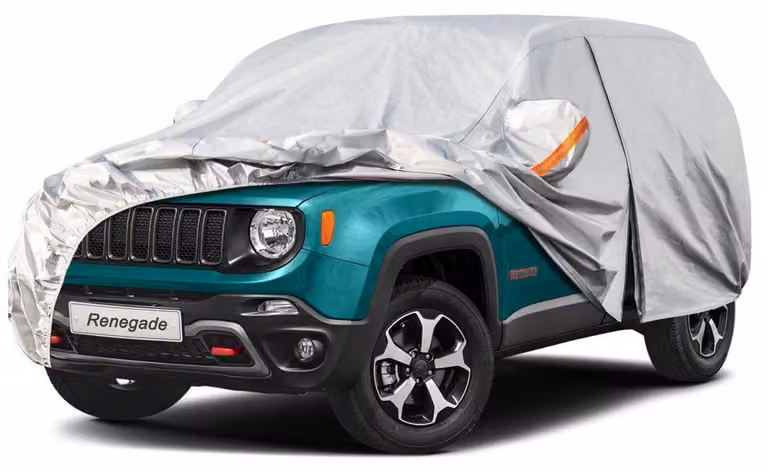 Copertura per auto impermeabile e traspirante, compatibile con Jeep Renegade (2014-2025), colore argento