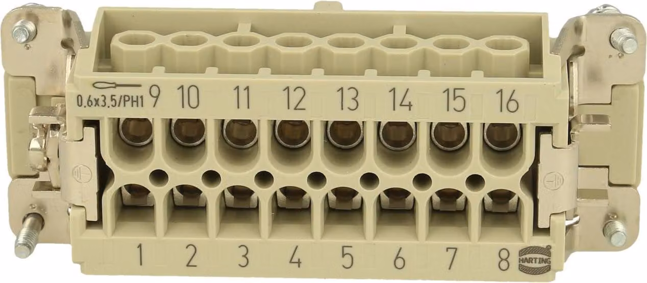 Presa femmina HARTING Han 16Ex (F), con morsetto a vite, 16 poli + PE, 90V, 16A - 1 pezzo
