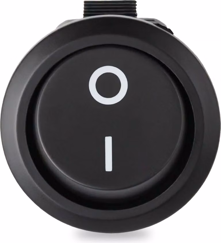 Interruttore a levetta ON/OFF AC 6A/250V Interruttore per mobili Interruttore a bilanciere rotondo 1 velocità Nero Interruttore elettrico On/Off per installazione su mobili