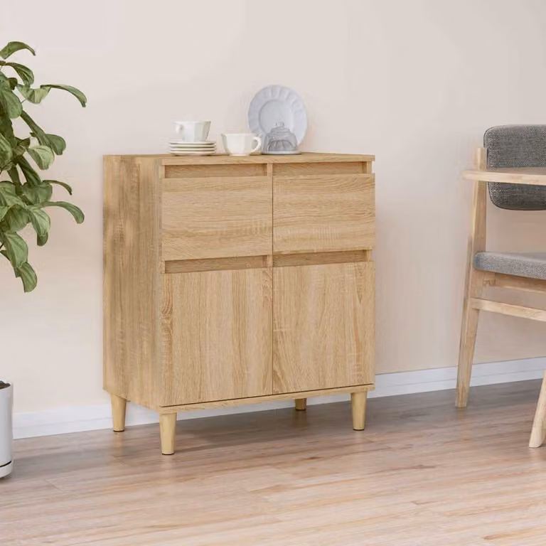 Credenza vidaXL in Legno Multistrato e MDF, Colore Rovere Sonoma, L 60 cm x P 35 cm x H 70 cm