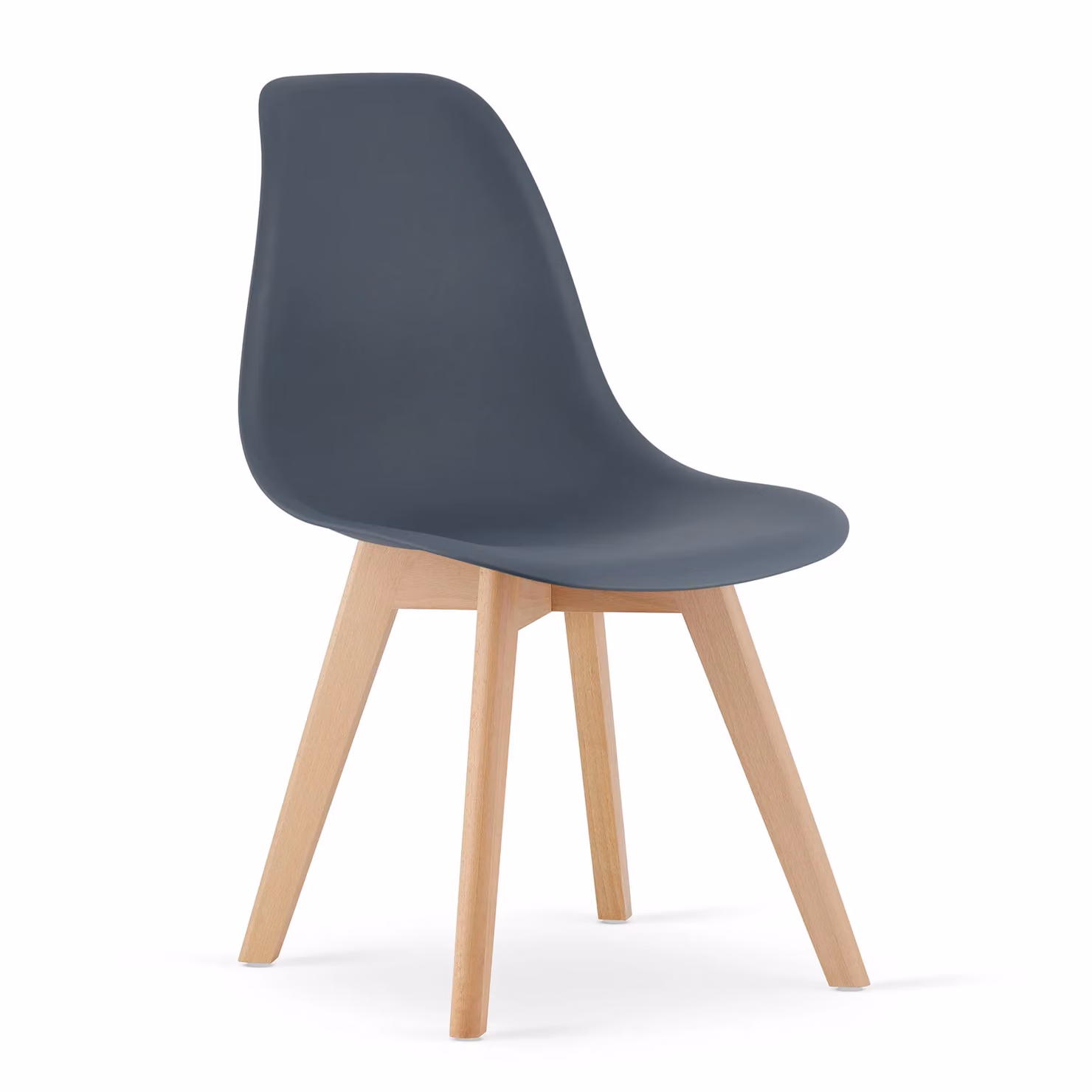 Set di 4 sedie Valora Kito moderne in plastica e legno di faggio, colore antracite opaco – 2