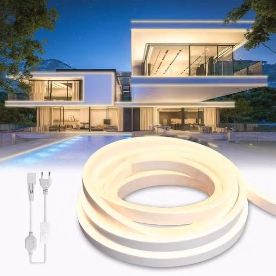 Striscia LED a Neon Acqua-Resistente per Esterni - 120 LED/m - Striscia di Luce Flessibile per DIY - Bianco Naturale