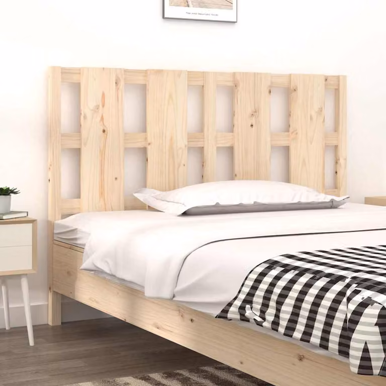 Testiera per letto vidaXL in legno massello di pino naturale stile rustico L: 140,5 cm, P: 4 cm, H: 100 cm