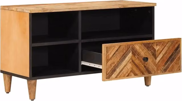Armadio da soggiorno moderno DESIGN IN con cassetto in legno color mango, L 80 cm x P 33,5 cm x H 46 cm, modello CFW6066015