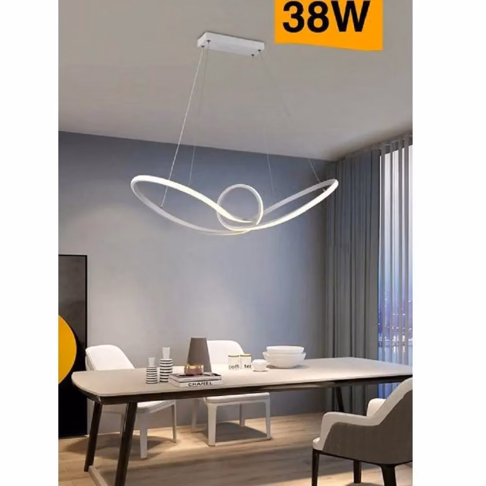 Lampadario a sospensione LED moderno Trade Shop intrecciato bianco con altezza regolabile e luce CCT 38 W – 2