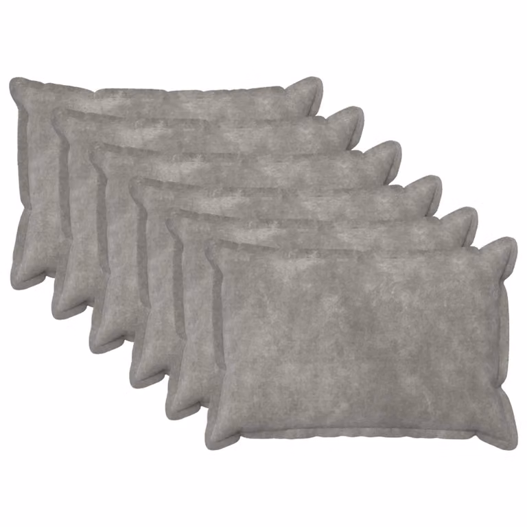 Set di 6 federe vidaXL HOUTEN in microfibra grigio chiaro, L 40 cm x P 60 cm