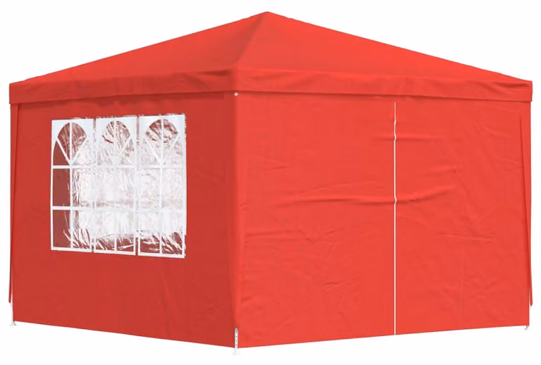 Tenda Party 300 x 300 x 255 cm Rosso PE e Acciaio
