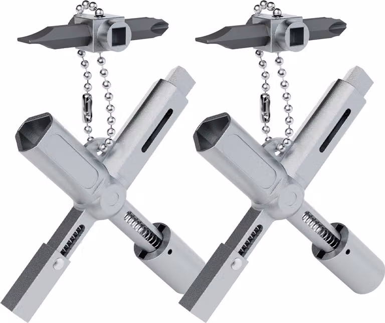 ABSINA 2x xKey Chiave universale con 7 profili - Chiave triangolare Chiave quadrata Chiave per armadi Chiave universale