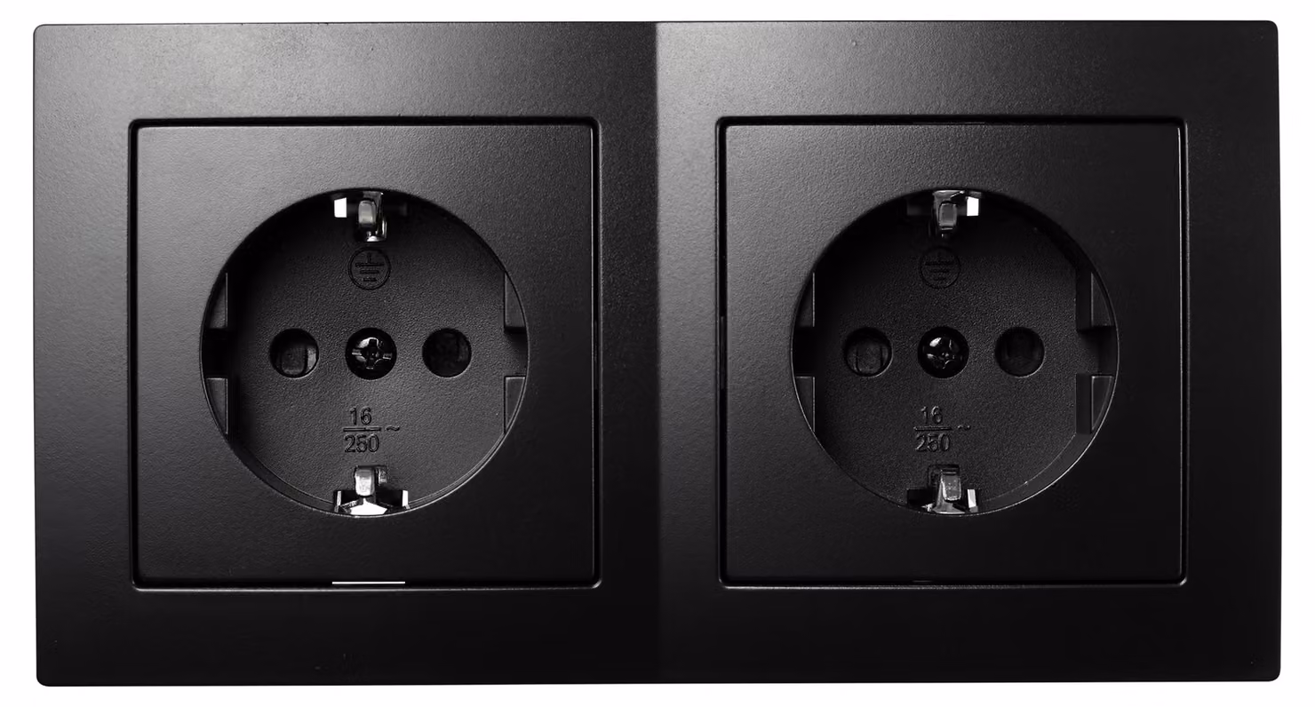 Set di interruttori e prese McPower Flair ''Beginner 2S'', nero opaco, 3 pezzi