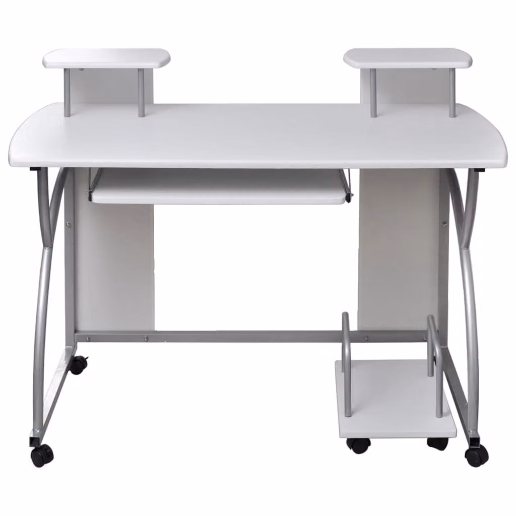 Scrivania per computer bianca 110x52x88,5 cm in materiale ligneo