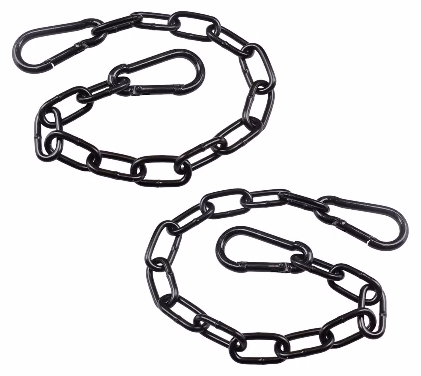 4 catene in acciaio inossidabile con gancio a scatto, lunghezza 0,5 metri, diametro 3 mm, colore nero