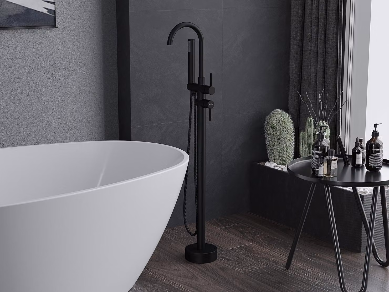Mexen Alma rubinetto da bagno indipendente, nero - 75033-70