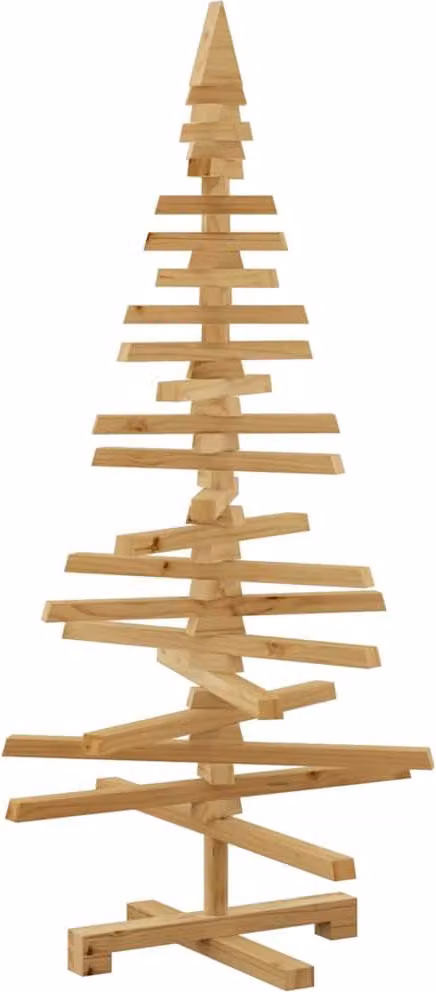Albero di Natale in legno Marrone 120 cm Legno di pino massello