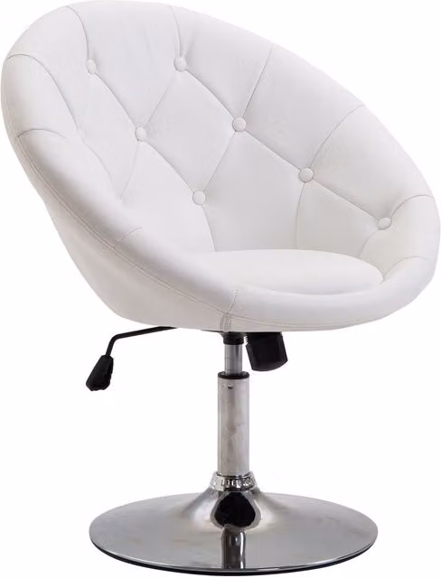 Sgabello da lavoro girevole HOMCOM, sedia da ufficio regolabile in altezza in ecopelle e acciaio, nero/bianco, L/P/H: 56 x 71 x 78,5-90,5 cm