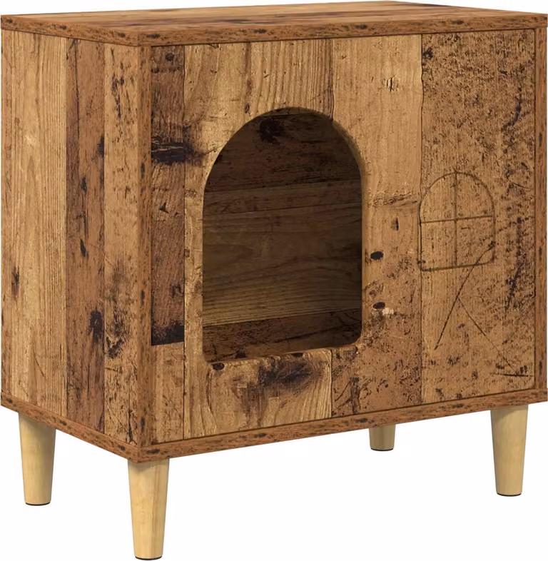 Casa per Gatti Legno vecchio 51 x 30 x 52 cm Legno multistrato