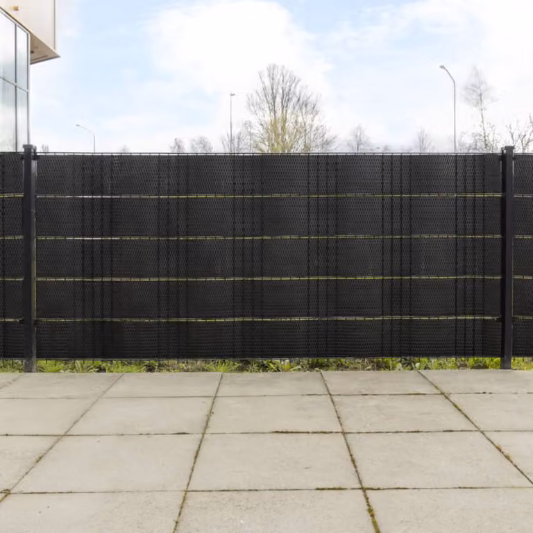 Set di 5 coperture per balcone vidaXL in polyrattan nero, dimensioni: 255 x 19 cm