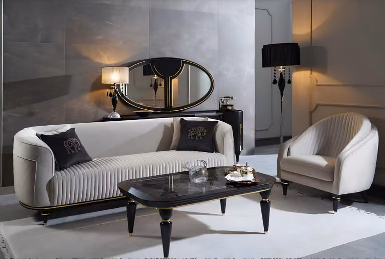 Set di divani 3+1 posti tavolino set tessile design moderno 3 pezzi mobili nuovi
