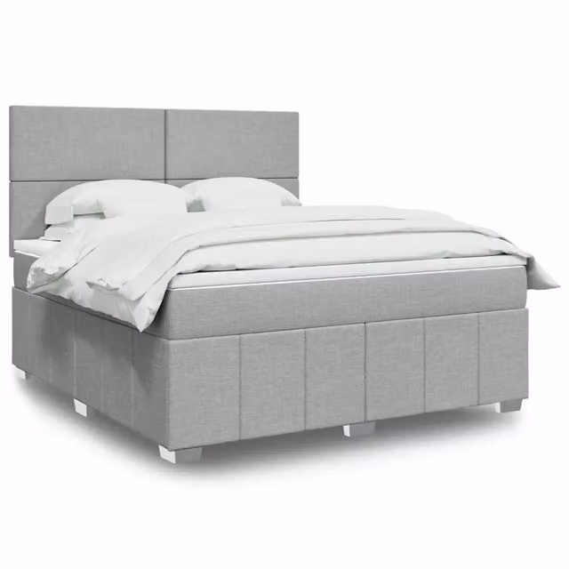 Giroletto a Molle con Materasso Grigio Chiaro180x200 cm Tessuto 3291740