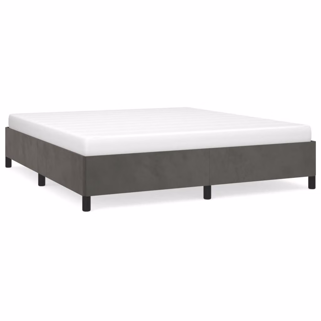 Giroletto senza Materasso Grigio Scuro 180x200 cm Velluto
