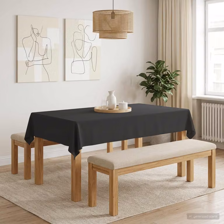 Set di 5 tovaglie rettangolari vidaXL in poliestere idrorepellente e antimacchia, Grigio Scuro, L: 110 cm x P: 180 cm