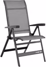 Sedia sdraio Brunner Travelounger Air M in textilene grigio con braccioli e struttura in acciaio verniciato a polvere