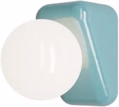 Applique Vintage Flip Ceramica Azzurra Vetro Opalino 1 Luce G9