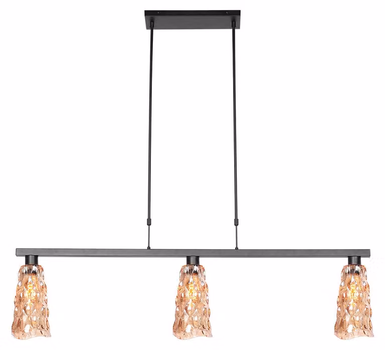 Lampada a sospensione - ambra nero - Vidrio - plastica metallo - lampada di design - E27 - 3832ZW - Steinhauer