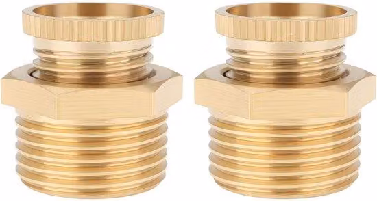 Valvola di scarico per compressori d'aria - 2 pezzi - Attacco PT3/8" - Resistente alla corrosione - Ottone - 16,5 mm