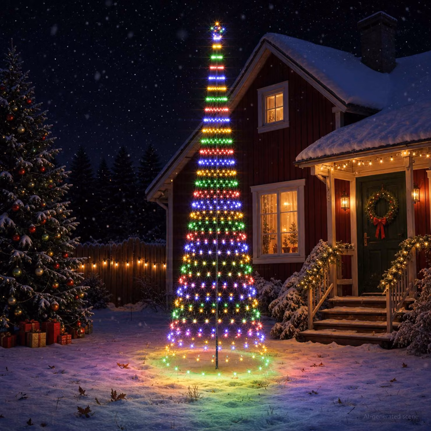 vidaXL Albero di Natale LED 500 cm 550 LED Multicolore Ferro Nero