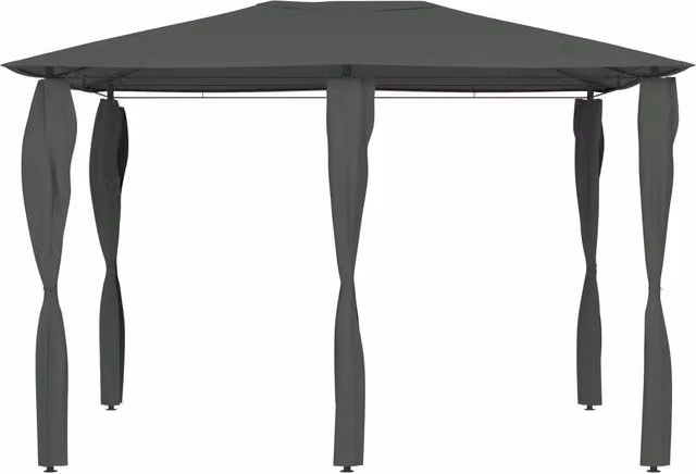 Gazebo vidaXL con montanti rivestiti in acciaio, colore antracite, L: 400 cm, P: 300 cm, H: 260 cm