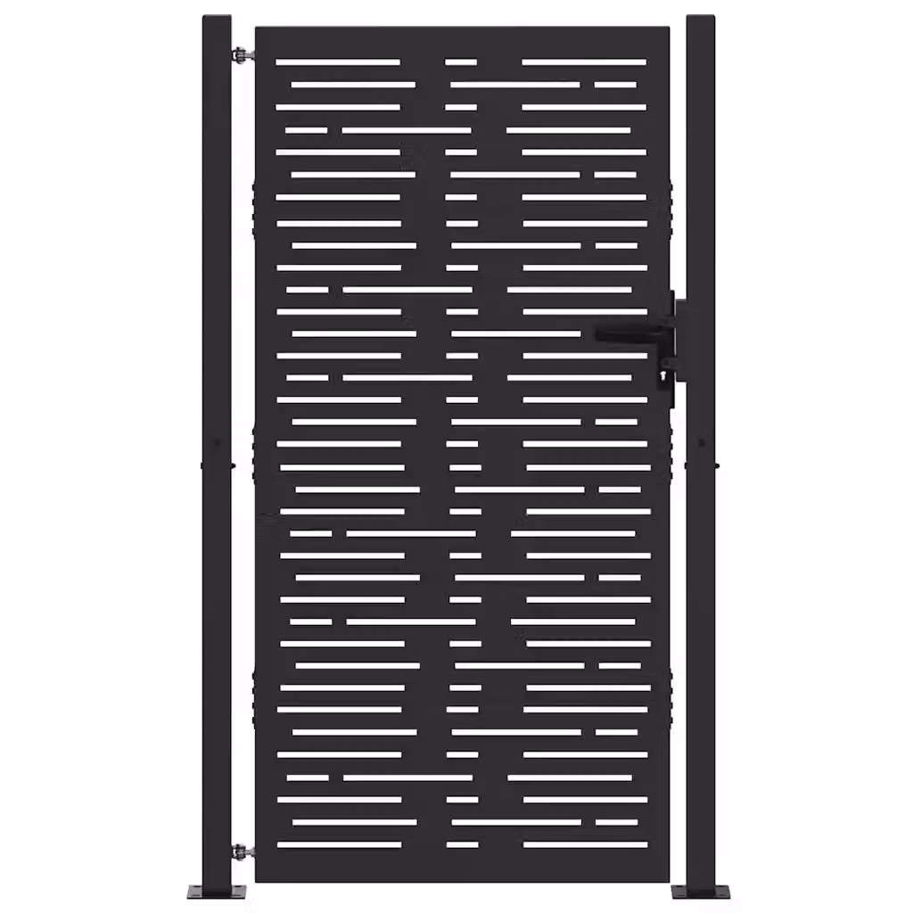 Cancello singolo da giardino vidaXL in acciaio nero L 110 cm x H 205 cm – 2