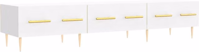Mobile TV moderno DESIGN IN in legno e metallo bianco opaco L 150 x P 36 x H 30 cm